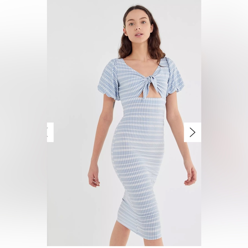 UO Tie-Front Midi Dress